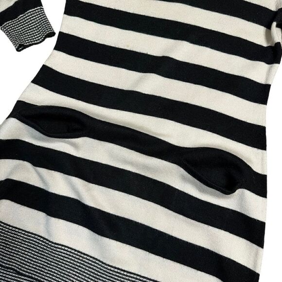 Guess Black and White Striped Mini Sweater Dress - Picture 7 of 11